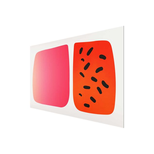Cuadros de Kubistika Abstract Shapes - Melon And Pink