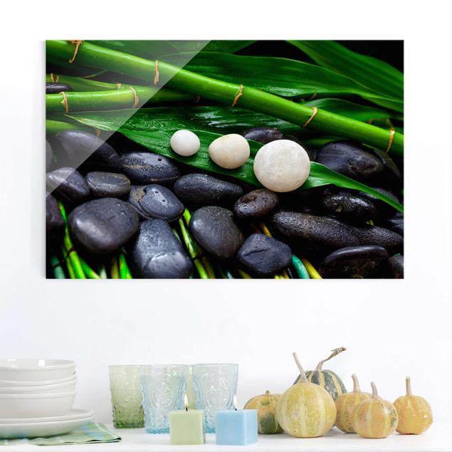 Decoración en la cocina Green Bamboo With Zen Stones