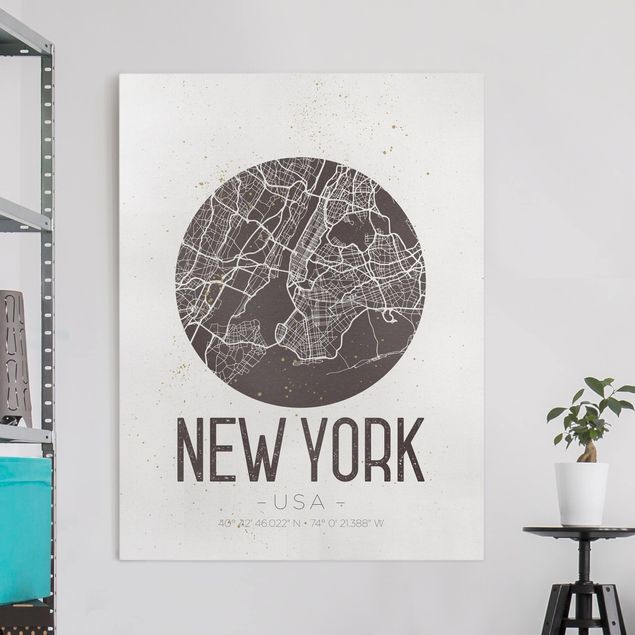 Decoración de cocinas New York City Map - Retro