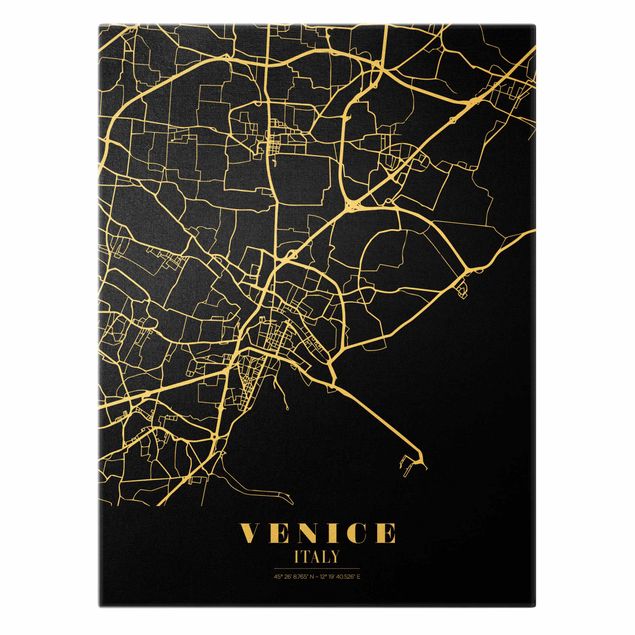 Cuadros Venice City Map - Classic Black