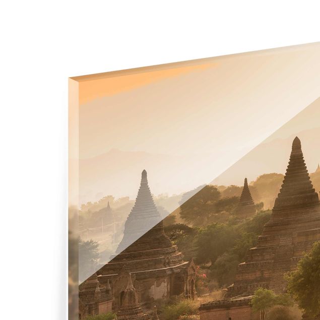 Cuadros de cristal paisajes Sun Setting Over Bagan