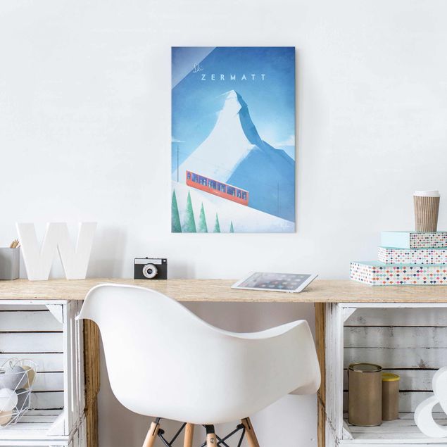 Cuadros de cristal montañas Travel Poster - Zermatt