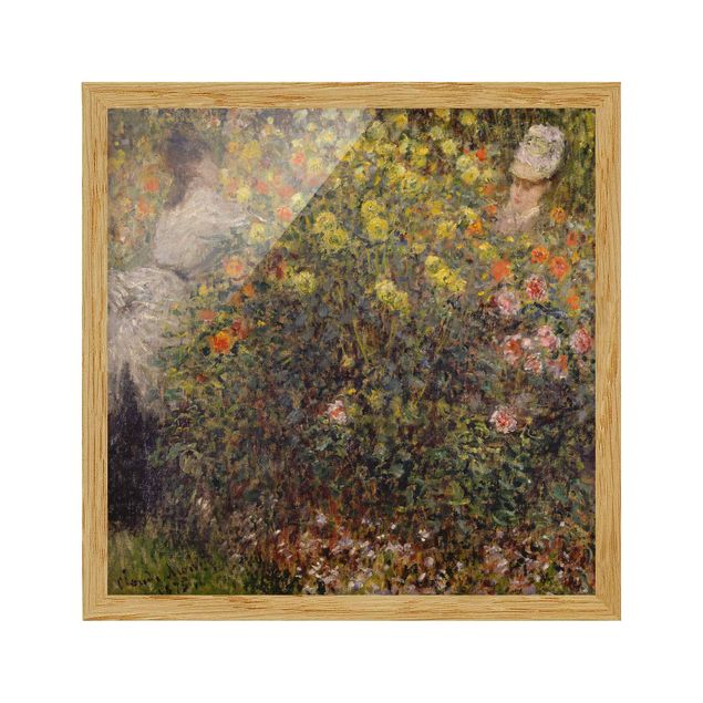 Cuadros famosos Claude Monet - Two Ladies in the Flower Garden