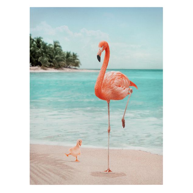 Cuadros marinos Beach With Flamingo