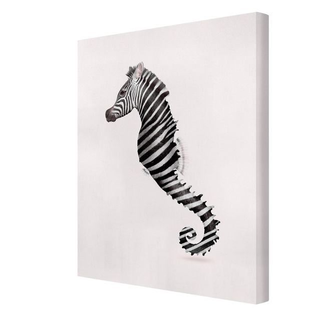 Lienzos de cebras Seahorse With Zebra Stripes