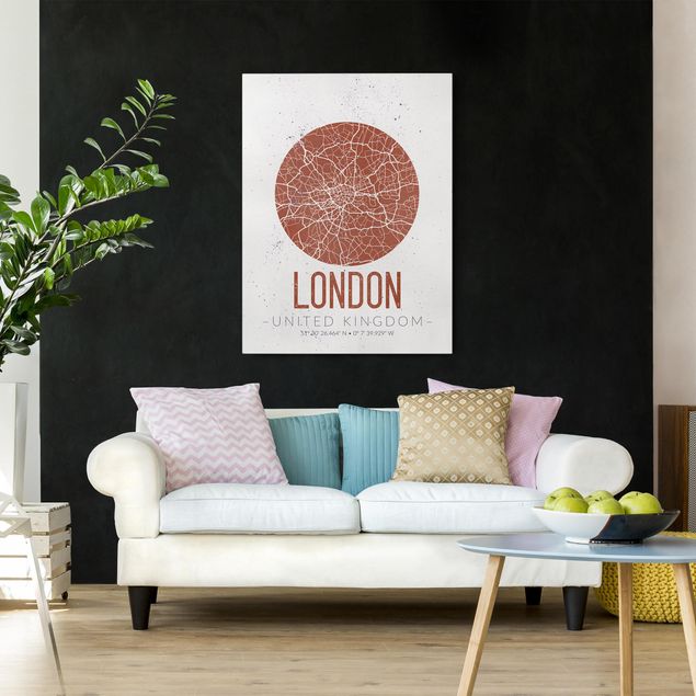 Lienzos de Londres City Map London - Retro