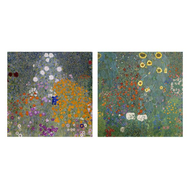 Lienzos flores Gustav Klimt - The Green Garden