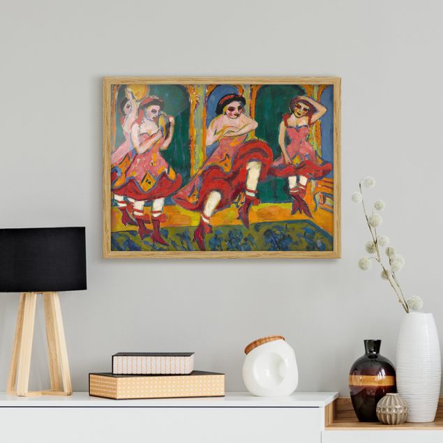 Pósters enmarcados de cuadros famosos Ernst Ludwig Kirchner - Czardas Dancers