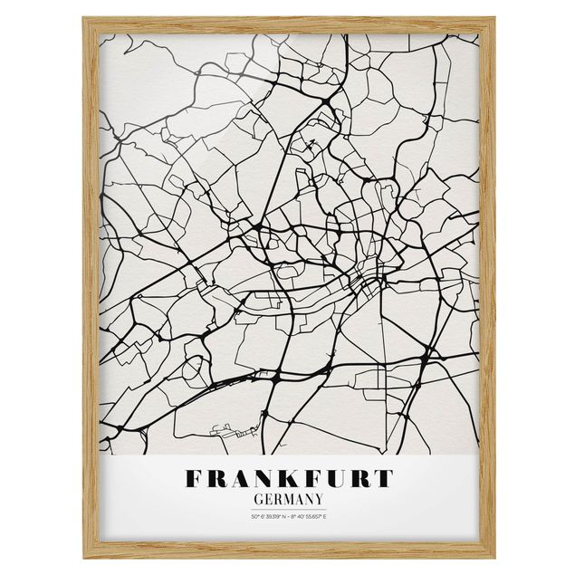 Pósters enmarcados con frases Frankfurt City City Map - Classical