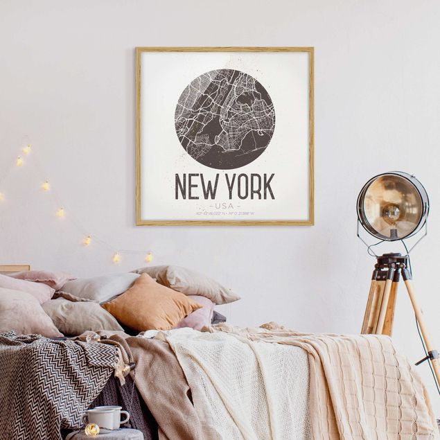 Cuadros de Nueva York New York City Map - Retro