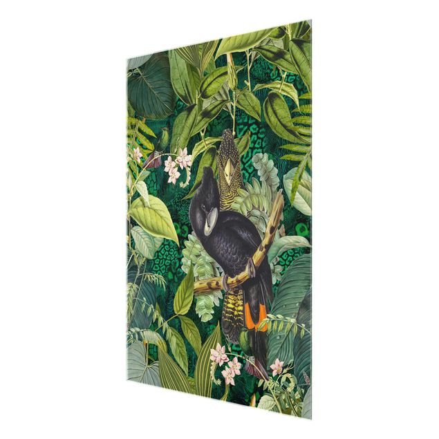 Cuadros tonos verdes Colourful Collage - Cockatoos In The Jungle