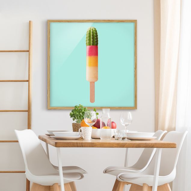 Pósters enmarcados de cuadros famosos Popsicle With Cactus