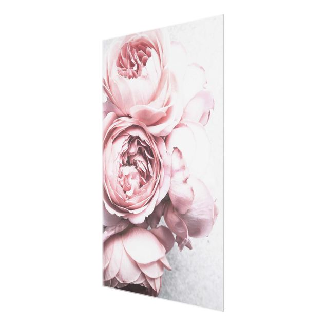 Cuadros de flores modernos Light Pink Peony Flowers Shabby Pastel