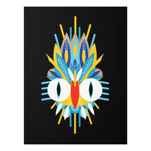 Cuadros multicolores Collage Ethno Mask - Bird Feathers