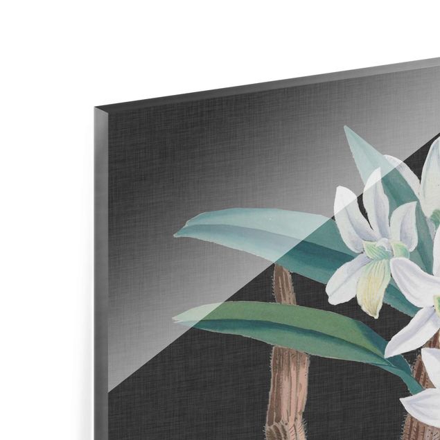 Cuadro negro White Orchid On Linen I