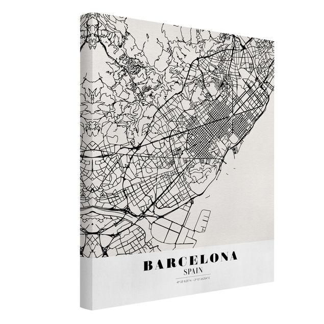 Cuadros mapamundi Barcelona City Map - Classic