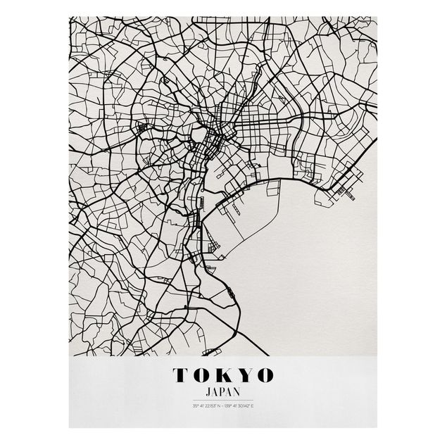 Lienzo mapamundi Tokyo City Map - Classic