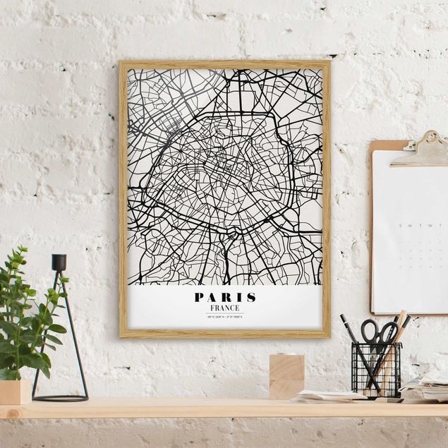 Cuadros torre eiffel Paris City Map - Classic