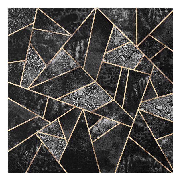 Cuadros de patrones Grey Triangles Gold