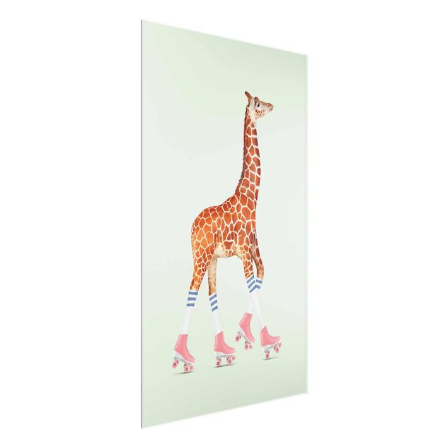 Cuadros de jirafas Giraffe With Roller Skates