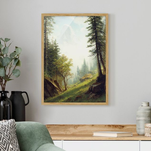 Pósters enmarcados de cuadros famosos Albert Bierstadt - Among the Bernese Alps