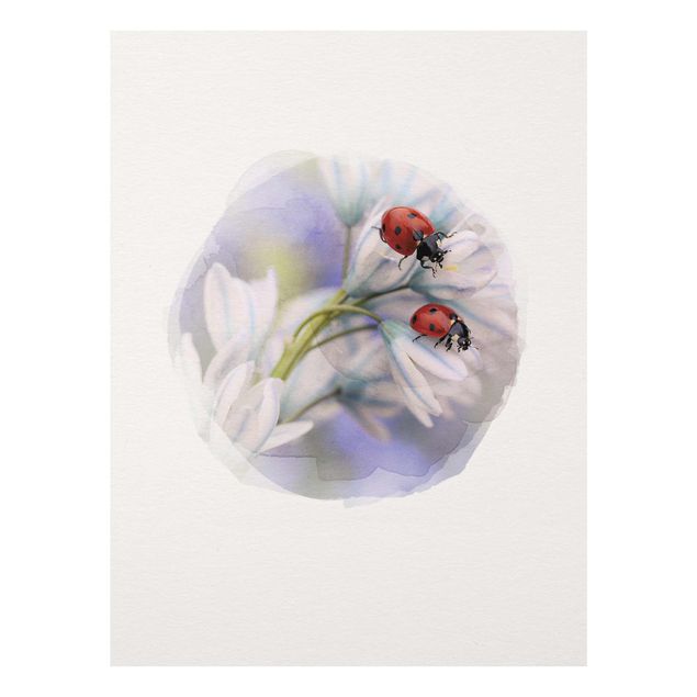 Cuadros de flores modernos Water Colours - Ladybug Couple