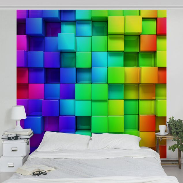 Papel pintado con patrones 3D Cubes