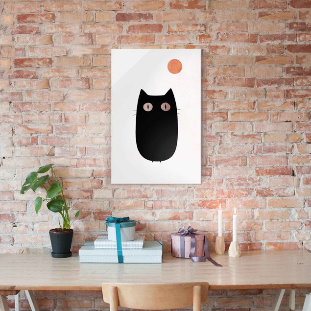 Cuadros de gatos Black Cat Illustration