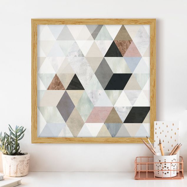 Decoración de cocinas Watercolour Mosaic With Triangles I