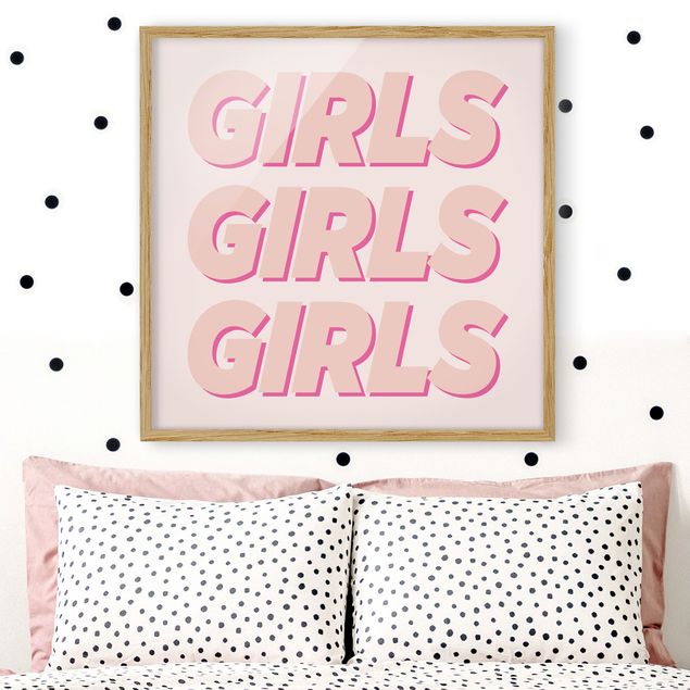 Pósters enmarcados con frases Girls Girls Girls