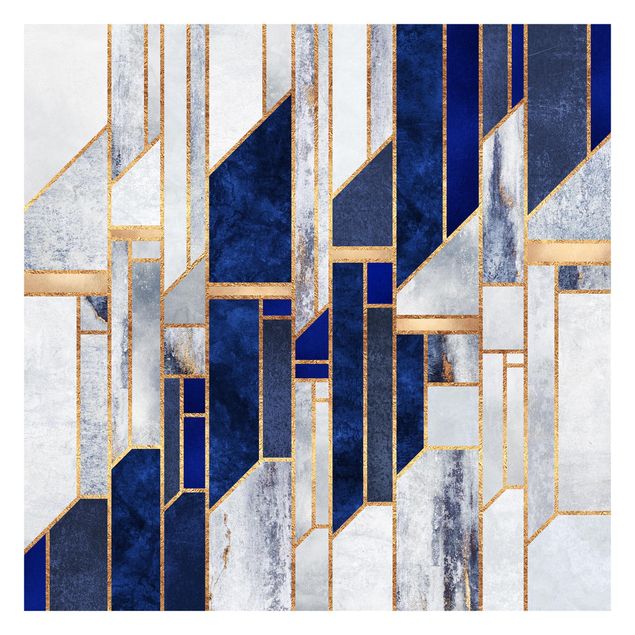 Papel pintado tonos azules Geometric Shapes With Gold