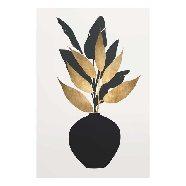 Cuadros de plantas Graphical Plant World - Gold And Black