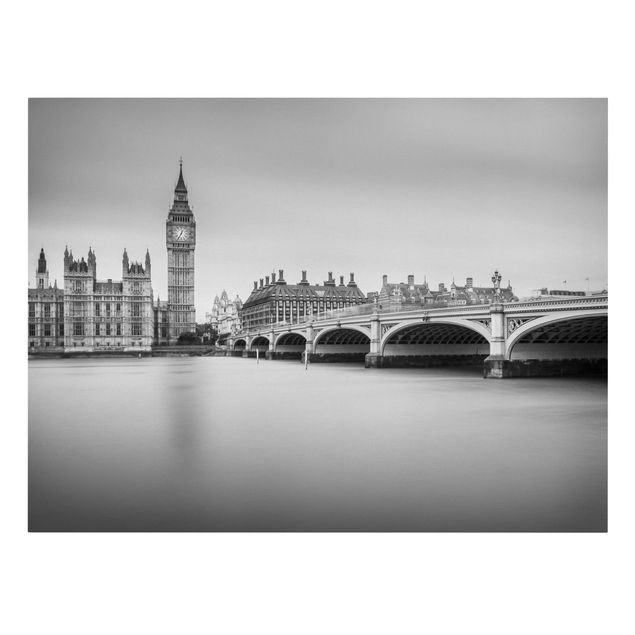 Lienzos en blanco y negro Westminster Bridge And Big Ben