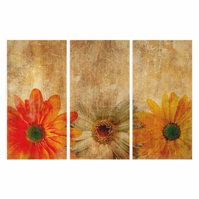 Cuadros naranja Vintage Flowermix