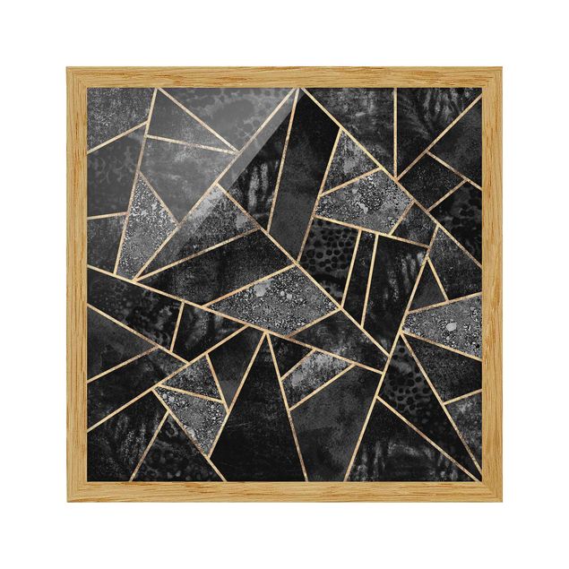 Láminas de cuadros famosos Grey Triangles Gold