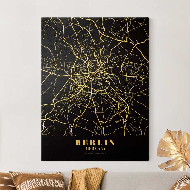 Cuadros de Berlín Berlin City Map - Classic Black