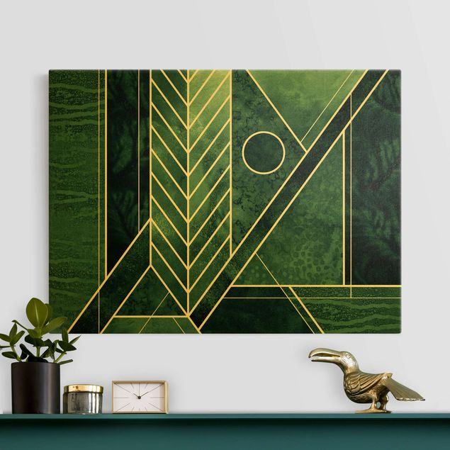 Lienzos de cuadros famosos Golden Geometry - Emerald