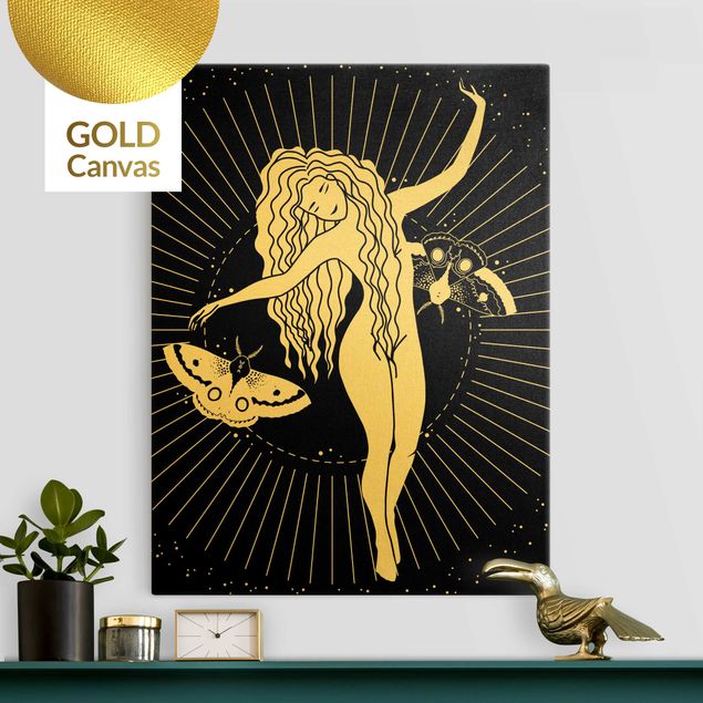 Lienzos dorados Illustration Star Dancer And Moth