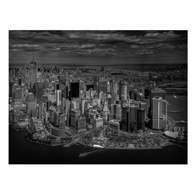 Lienzos blanco y negro New York - Manhattan From The Air