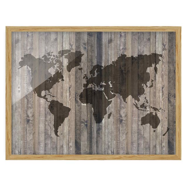 Cuadros modernos y elegantes Wood World Map
