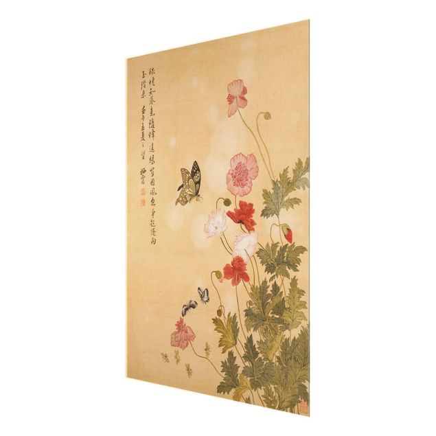 Estilos artísticos Yuanyu Ma - Poppy Flower And Butterfly