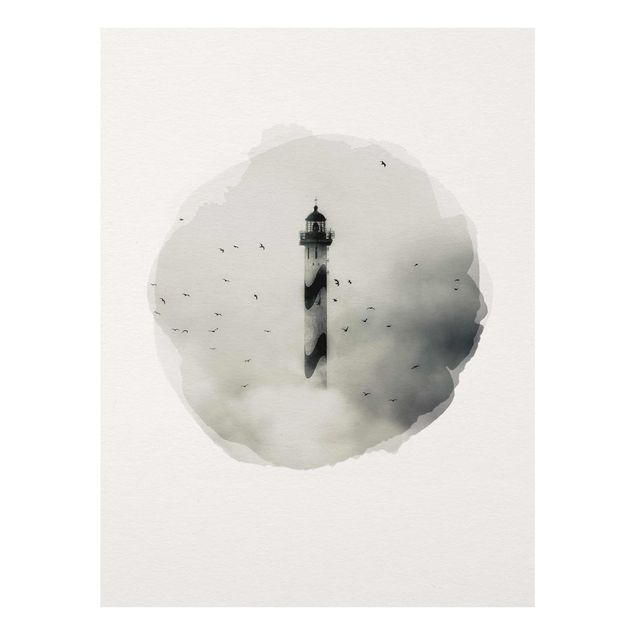 Cuadros con mar WaterColours - Lighthouse In The Fog
