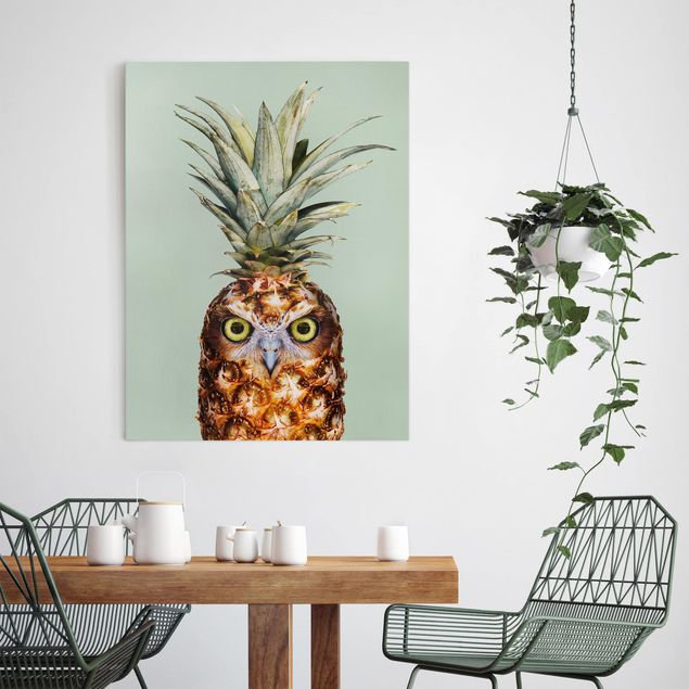 Lienzos de verduras y fruta Pineapple With Owl