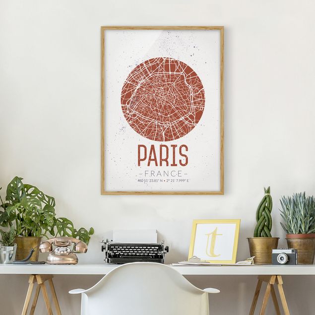Cuadros París City Map Paris - Retro