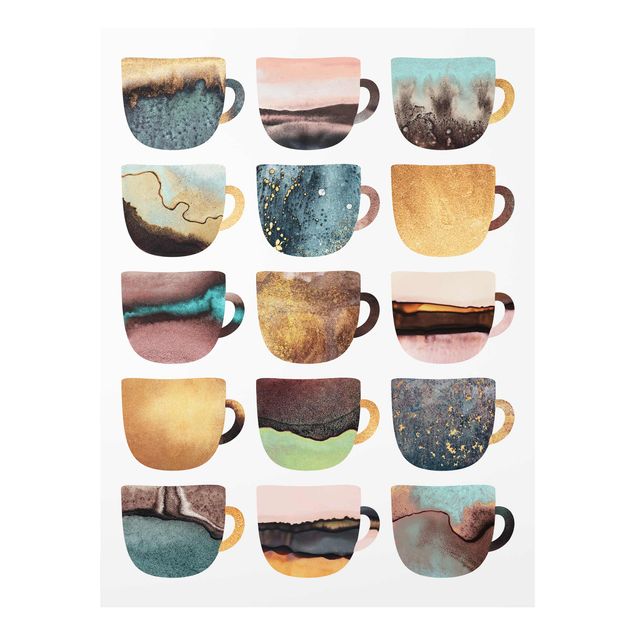 Cuadros modernos Colourful Coffee Mugs With Gold