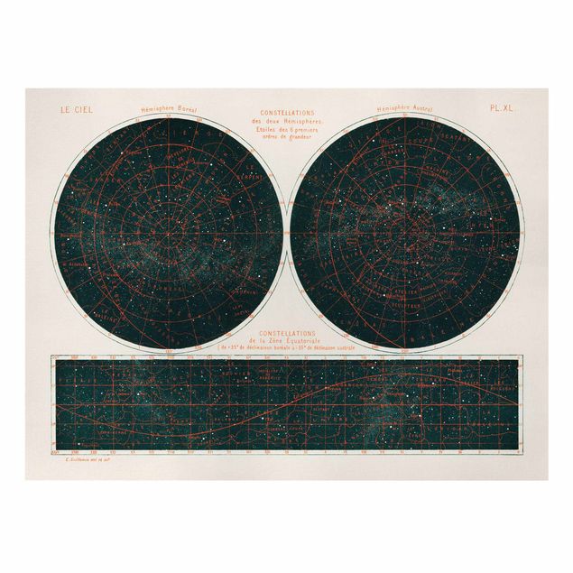 Cuadro negro Vintage Illustration Constellations
