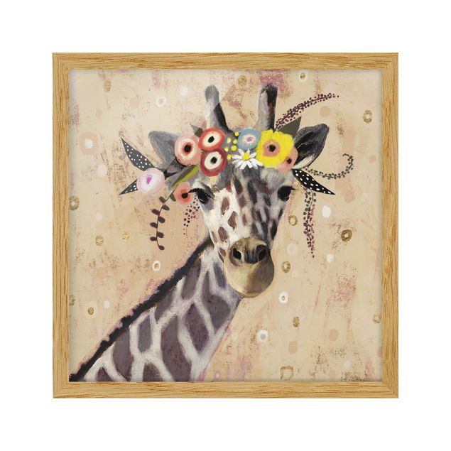 Cuadros decorativos modernos Klimt Giraffe