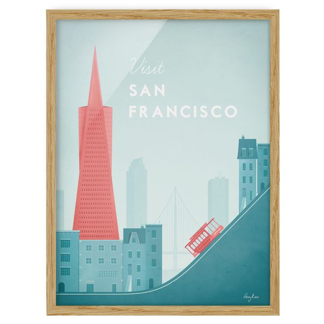 Pósters enmarcados vintage Travel Poster - San Francisco