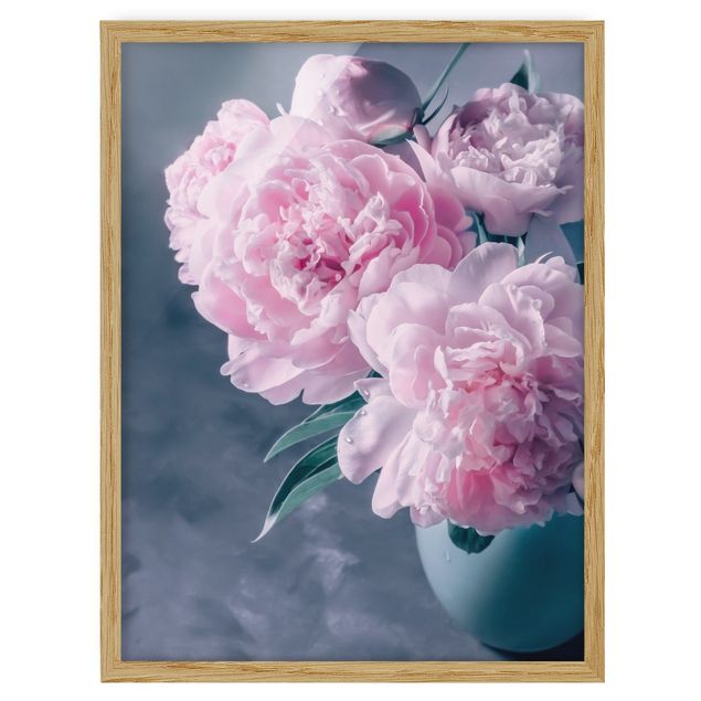 Cuadros de flores Vase With Light Pink Peony Shabby