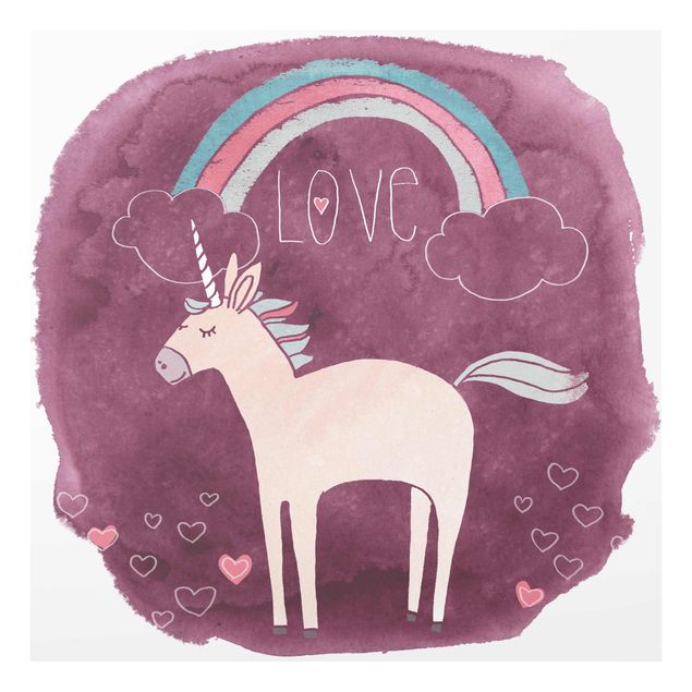 Cuadros lila Unicorn Troop - Love